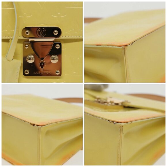LOUIS VUITTON Monogram Vernis Spring Street Bag Lime Yellow - Picture 12 of 16